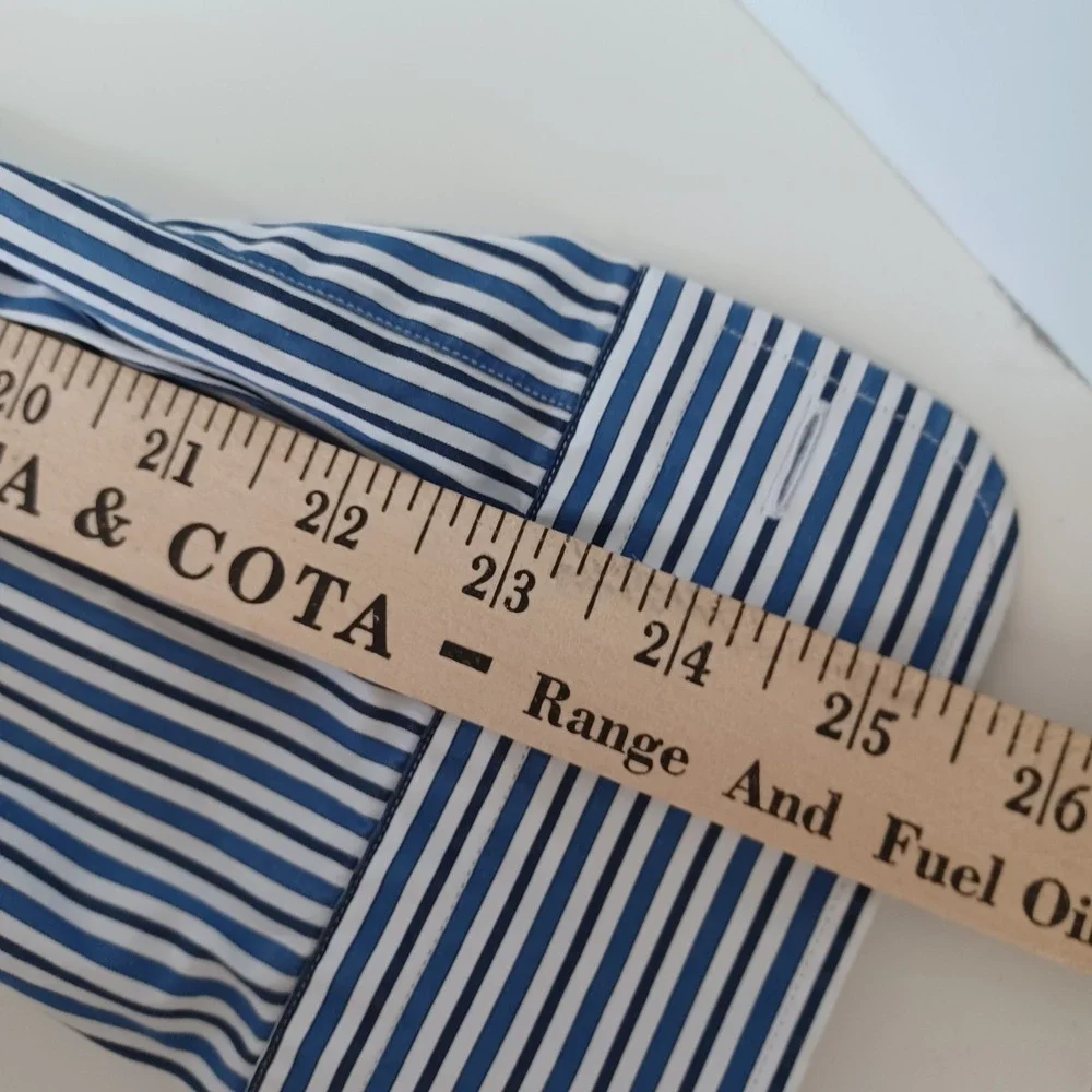 Paul‎ & Shark Shirt Mens XL 45 Blue Yellow Striped Adult Yachting Italy Made